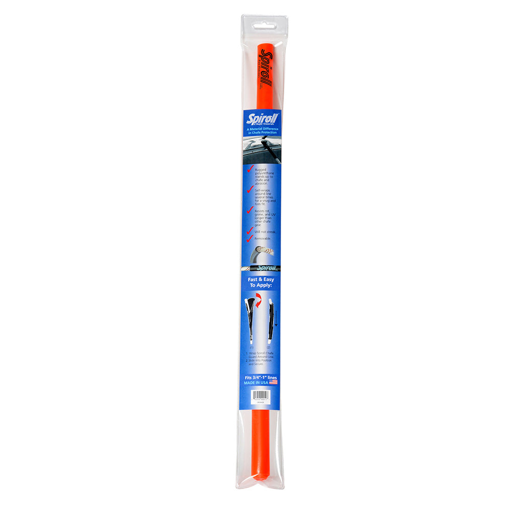Spiroll Chafe Guard Orange for Lines up to 3/4"-1" Diameter - Professional Marine & Fishing Gear