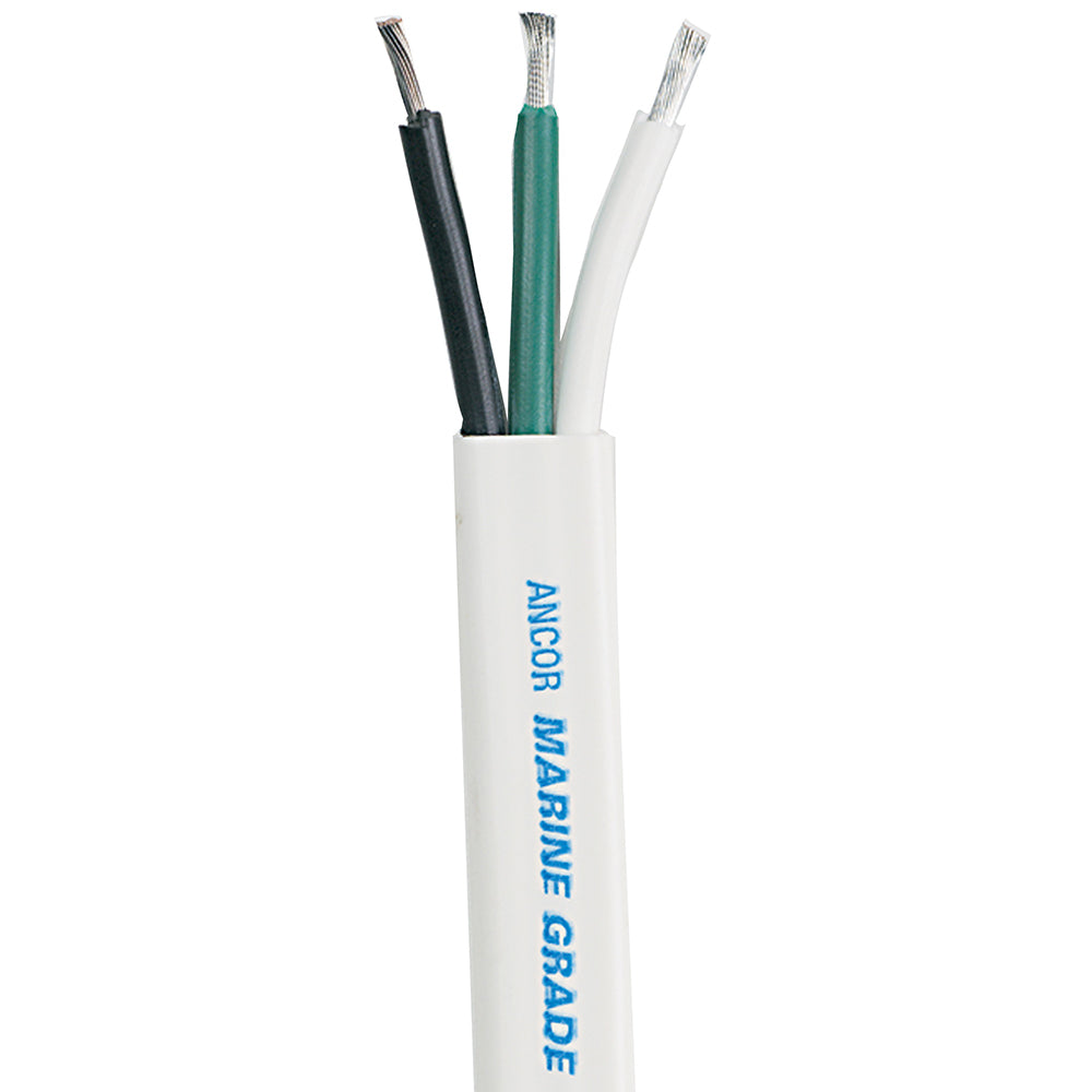 Ancor White Triplex Cable - 12/3 - White, Black, Green - Sold by the Foot - Professional Marine & Fishing Gear