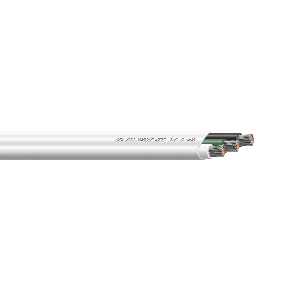 Sea-Dog 8/3 AWG Flat Triplex Wire - White/Green/Black - 50' - Professional Marine & Fishing Gear