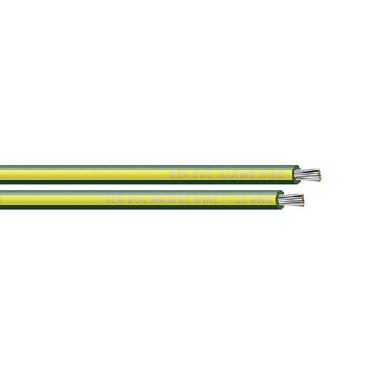 Sea-Dog 10 AWG Green/Yellow Stripe Primary Wire - 1000' - Professional Marine & Fishing Gear