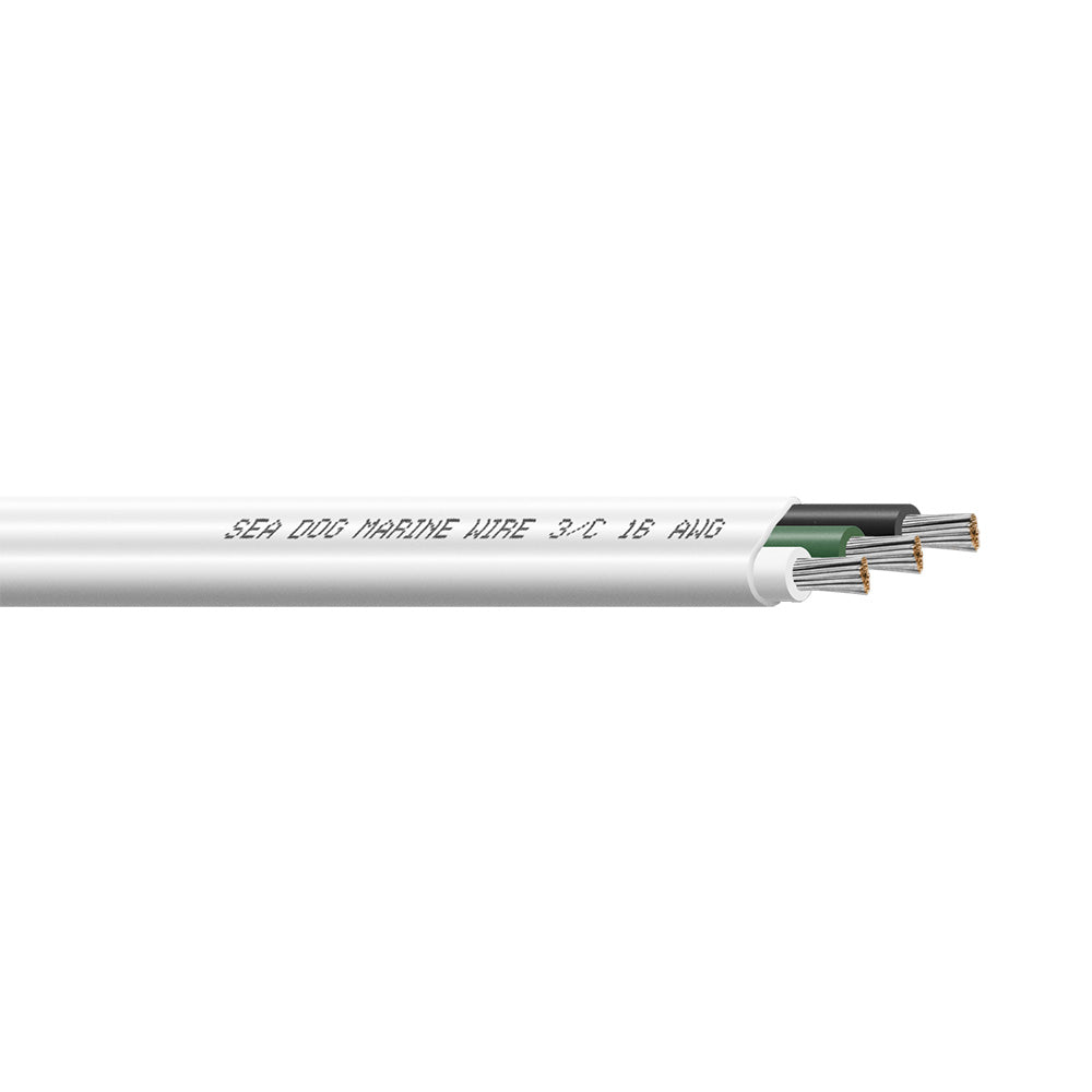 Sea-Dog 16/3 AWG Flat Triplex Wire - White/Green/Black - 250' - Professional Marine & Fishing Gear