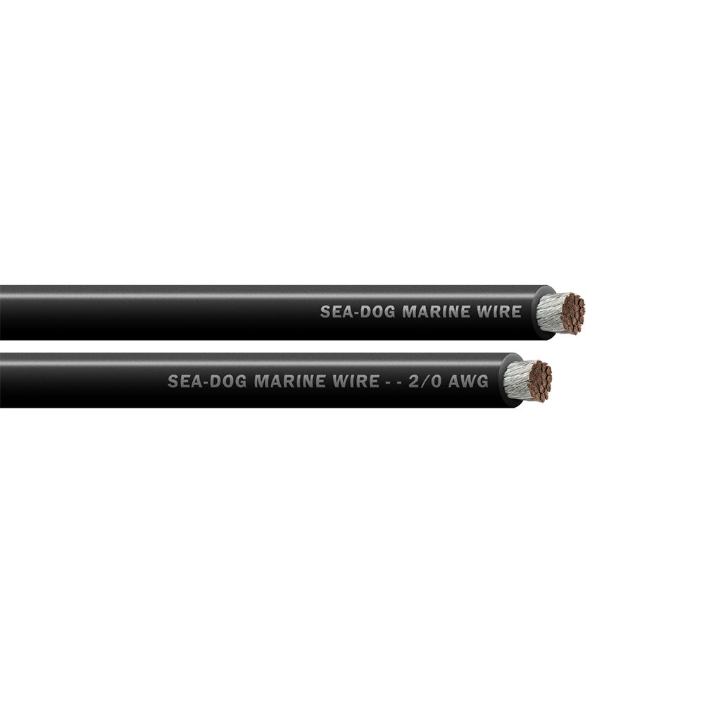 Sea-Dog 2/0 AWG Black Battery Cable - 25' - Professional Marine & Fishing Gear