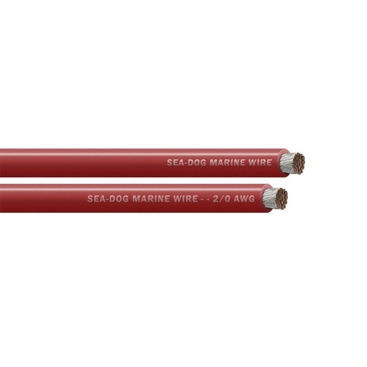 Sea-Dog 2/0 AWG Red Battery Cable - 25' - Professional Marine & Fishing Gear
