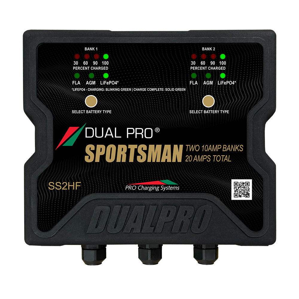 Dual Pro Sportsman Series HF Battery Charter - 20 Amp - 2 Bank - Professional Marine & Fishing Gear