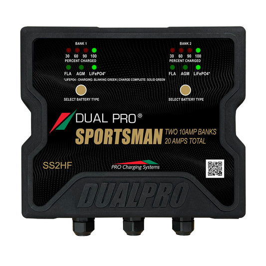 Dual Pro Sportsman Series HF Battery Charter - 20 Amp - 2 Bank - Professional Marine & Fishing Gear