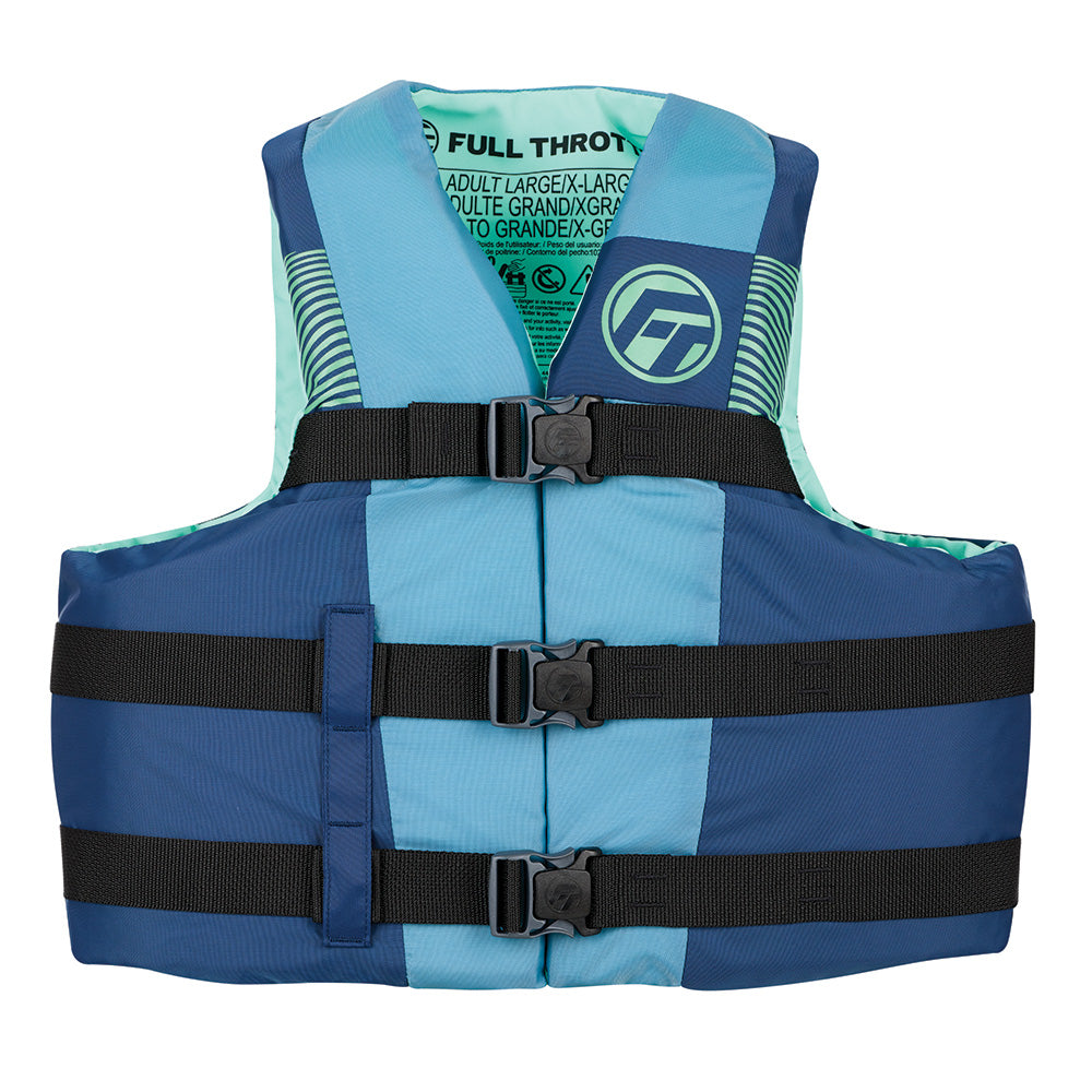 Full Throttle Adult Nylon Life Jacket - S/M - Blue/Black - Professional Marine & Fishing Gear