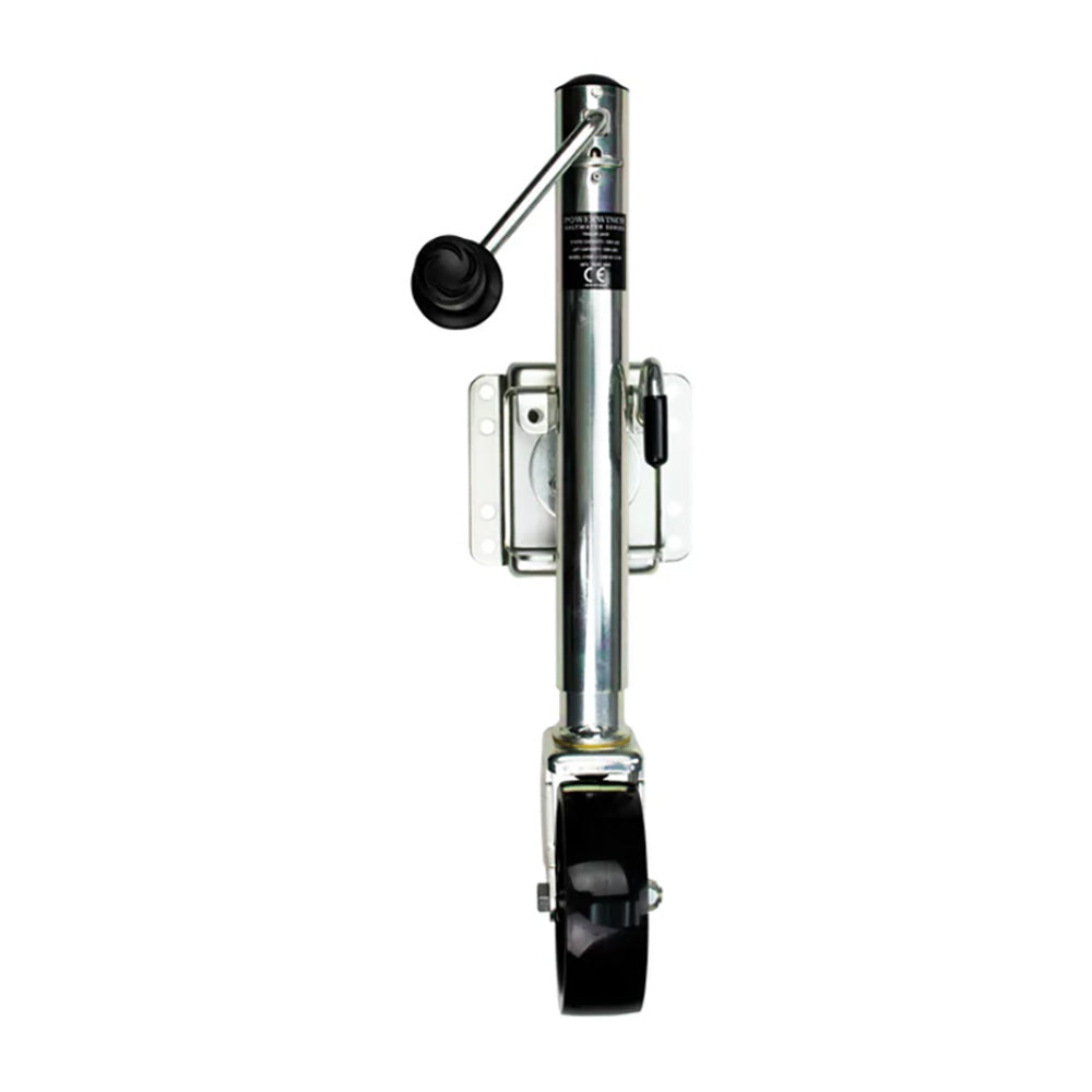 Powerwinch Saltwater Series Jack - 1200lb, Bolt-On, Single Wheel, Zinc 500+ HR Salt Spray - Professional Marine & Fishing Gear