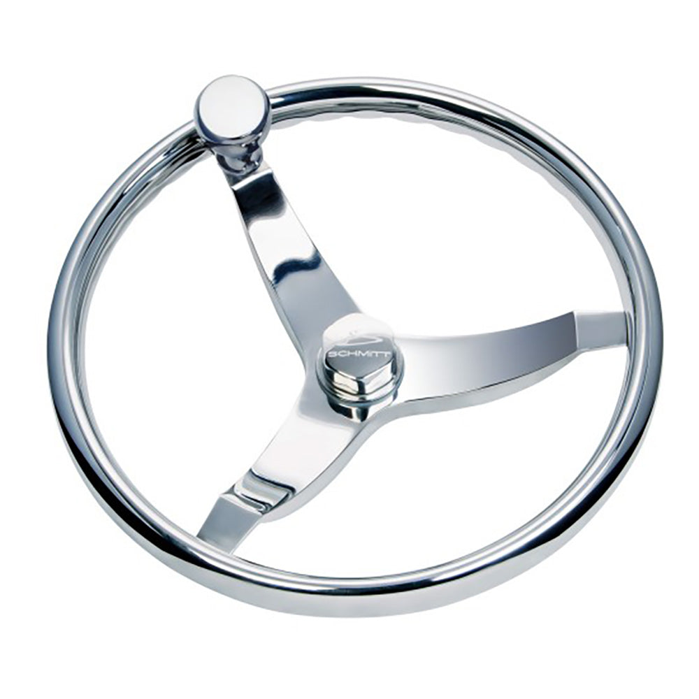 Schmitt Marine Vision Elite Stainless Steel 15.5" Steering Wheel - Professional Marine & Fishing Gear