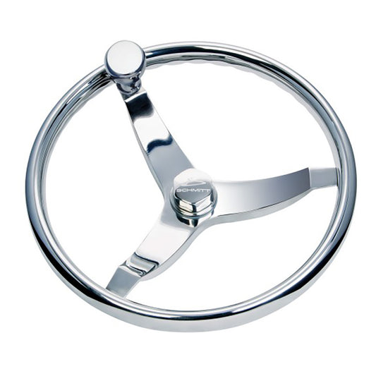 Schmitt Marine Vision Elite Stainless Steel 15.5" Steering Wheel - Professional Marine & Fishing Gear