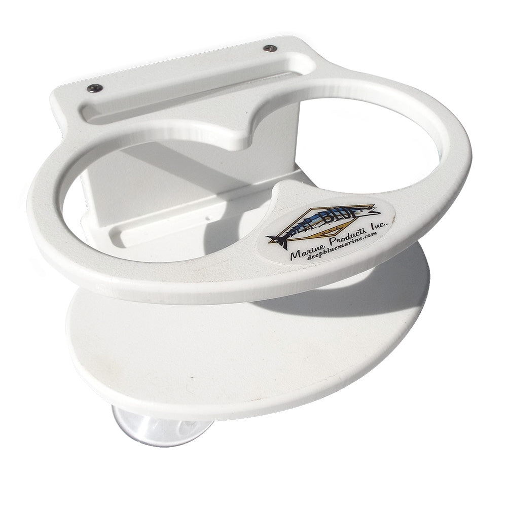 Deep Blue Marine Double Slim Can Drink Holder Cell Phone - White - Professional Marine & Fishing Gear