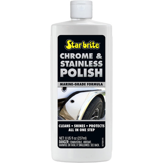 Star brite Chrome Stainless Polish - Marine Grade Formula - 8 oz - Professional Marine & Fishing Gear