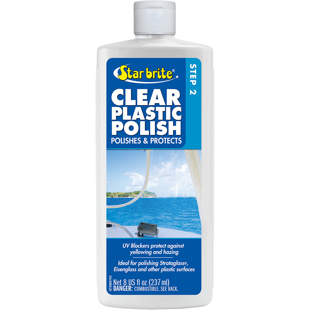 Star brite Clear Plastic Polish - Step 2 - 8 oz - Professional Marine & Fishing Gear