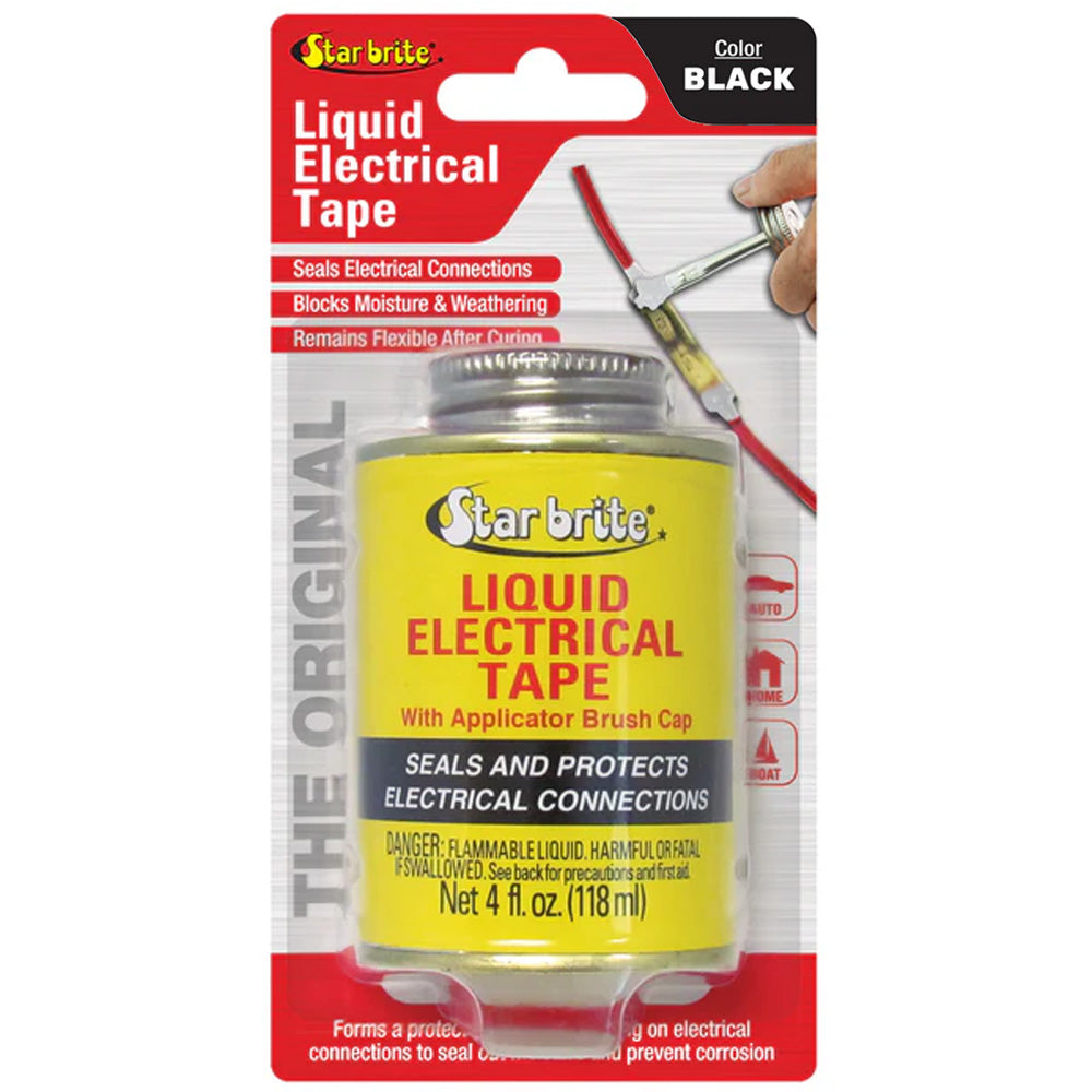 Star brite Liquid Electrical Tape - Black - 4 oz - Professional Marine & Fishing Gear