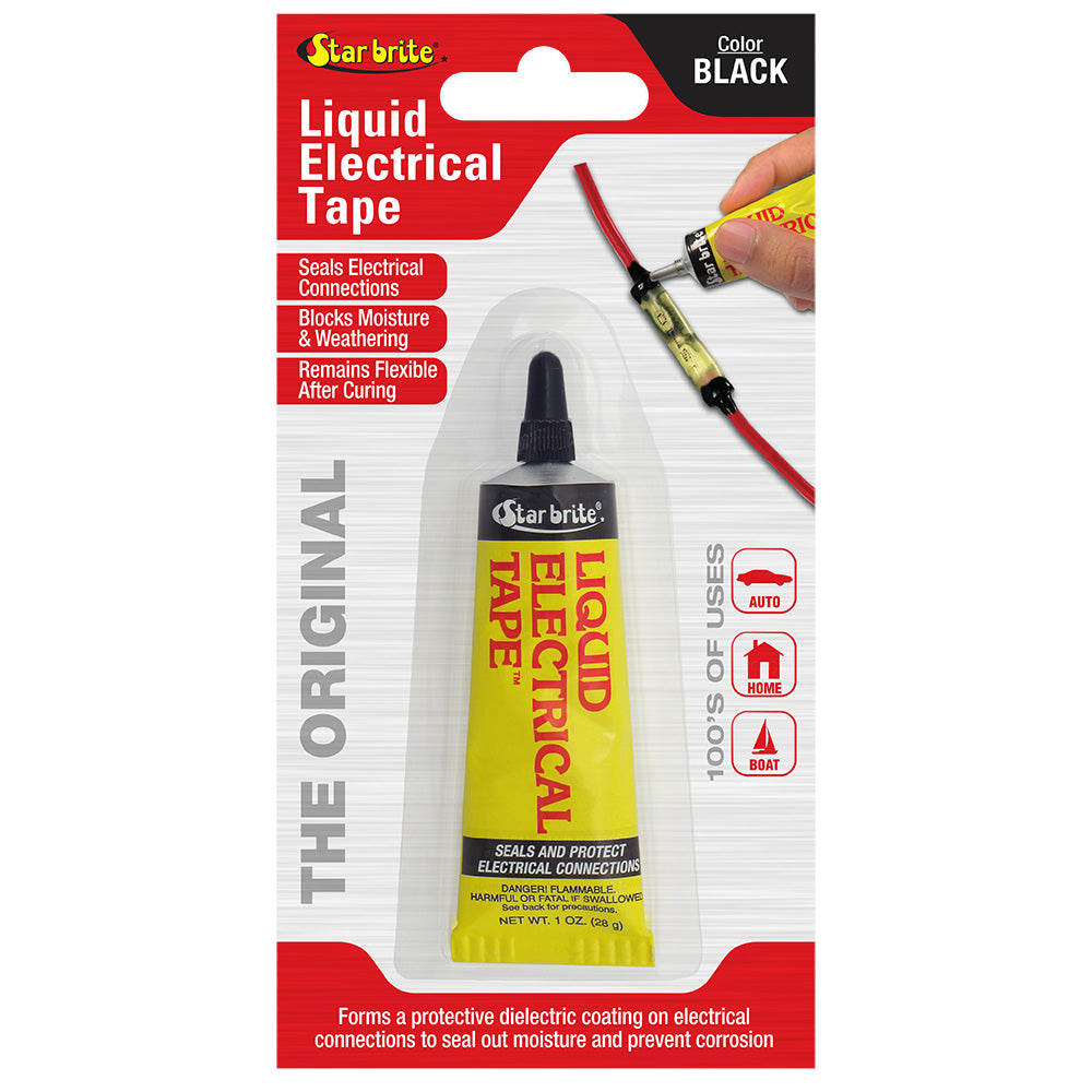 Star brite Liquid Electrical Tape - Black - 1 oz - Professional Marine & Fishing Gear