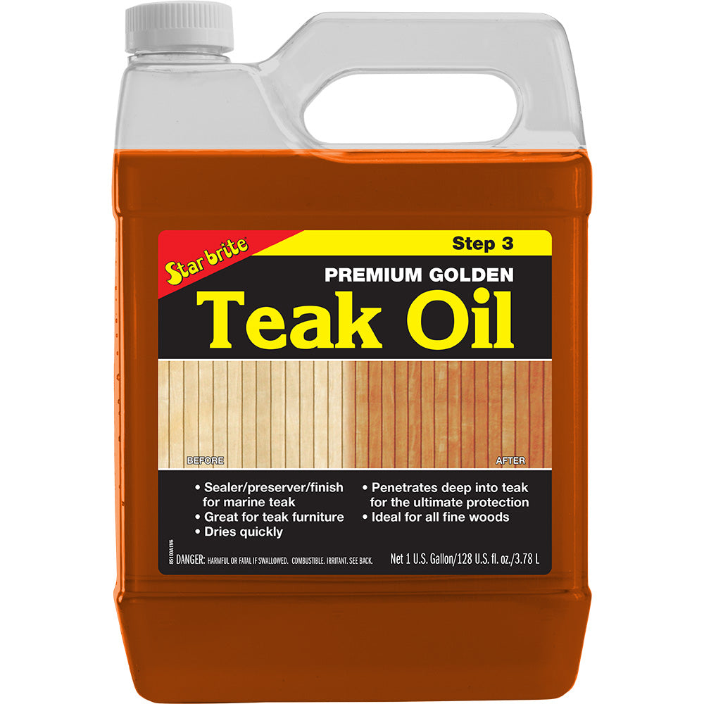 Star brite Premium Golden Teak Oil - 1 Gallon - Professional Marine & Fishing Gear