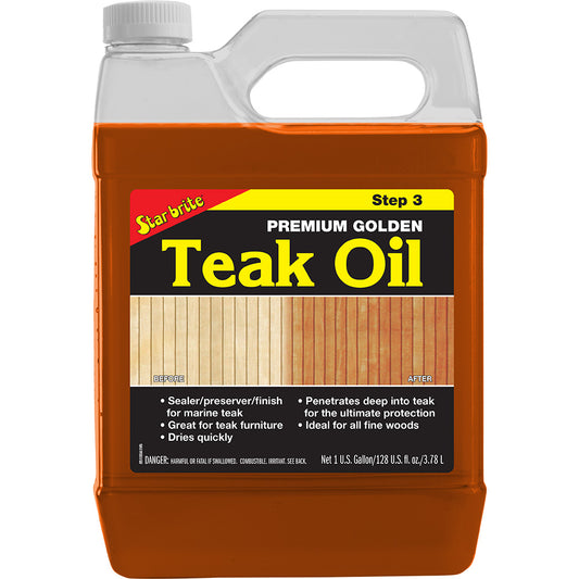 Star brite Premium Golden Teak Oil - 1 Gallon - Professional Marine & Fishing Gear