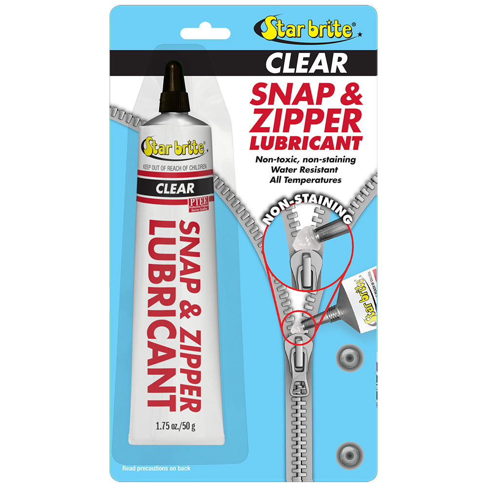 Star brite Snap Zipper Lubricant - Clear, Multi-Use - 1.75 oz - Professional Marine & Fishing Gear