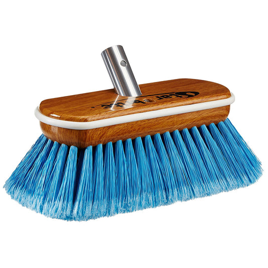 Star brite Premium Medium Blue Bristle 8" Synthetic Wood Block Brush - Professional Marine & Fishing Gear