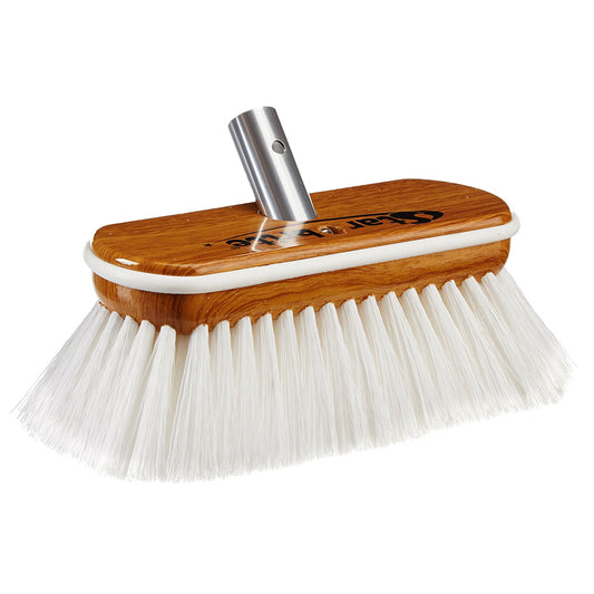 Star brite Extend-A-Brush Premium White Stiff Bristle Wash Synthetic Wood Block Brush - 8" - Professional Marine & Fishing Gear