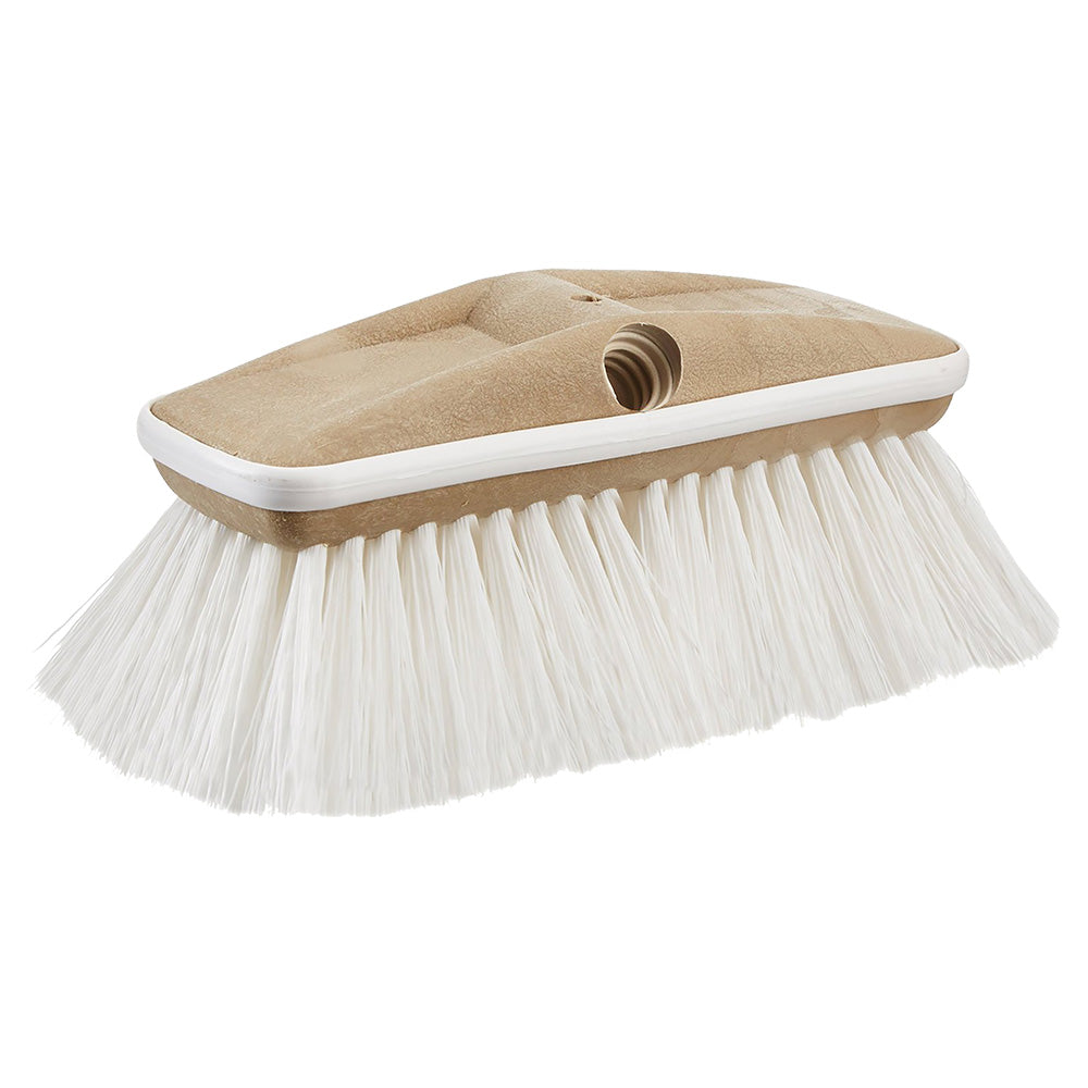 Star brite Deluxe White Stiff Heavy Duty 8" Brush Head w/Bumper - Dual Connection - Professional Marine & Fishing Gear