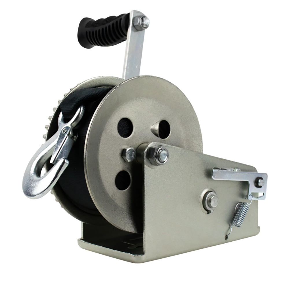 Powerwinch Utility Series Winch 2,000lb, 2 Speed, 8" Crank Arm - Zinc - Professional Marine & Fishing Gear