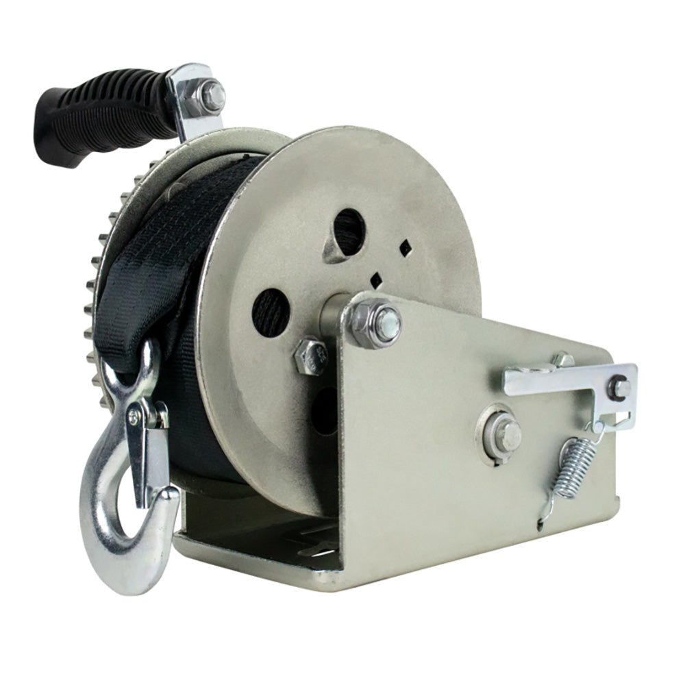Powerwinch Utility Series Winch 1,800lb, 2 Speed, 6" Crank Arm - Zinc - Professional Marine & Fishing Gear