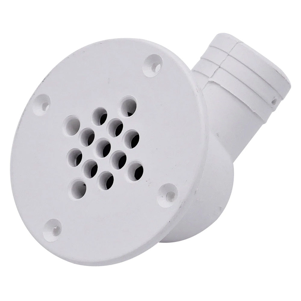 T-M Marine 90-Degree Cockpit Scupper Drain - White - Professional Marine & Fishing Gear