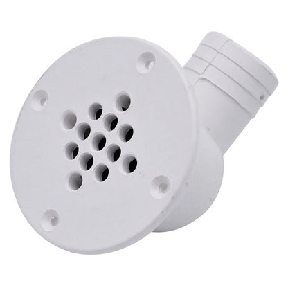 T-M Marine 90-Degree Cockpit Scupper Drain - White - Professional Marine & Fishing Gear