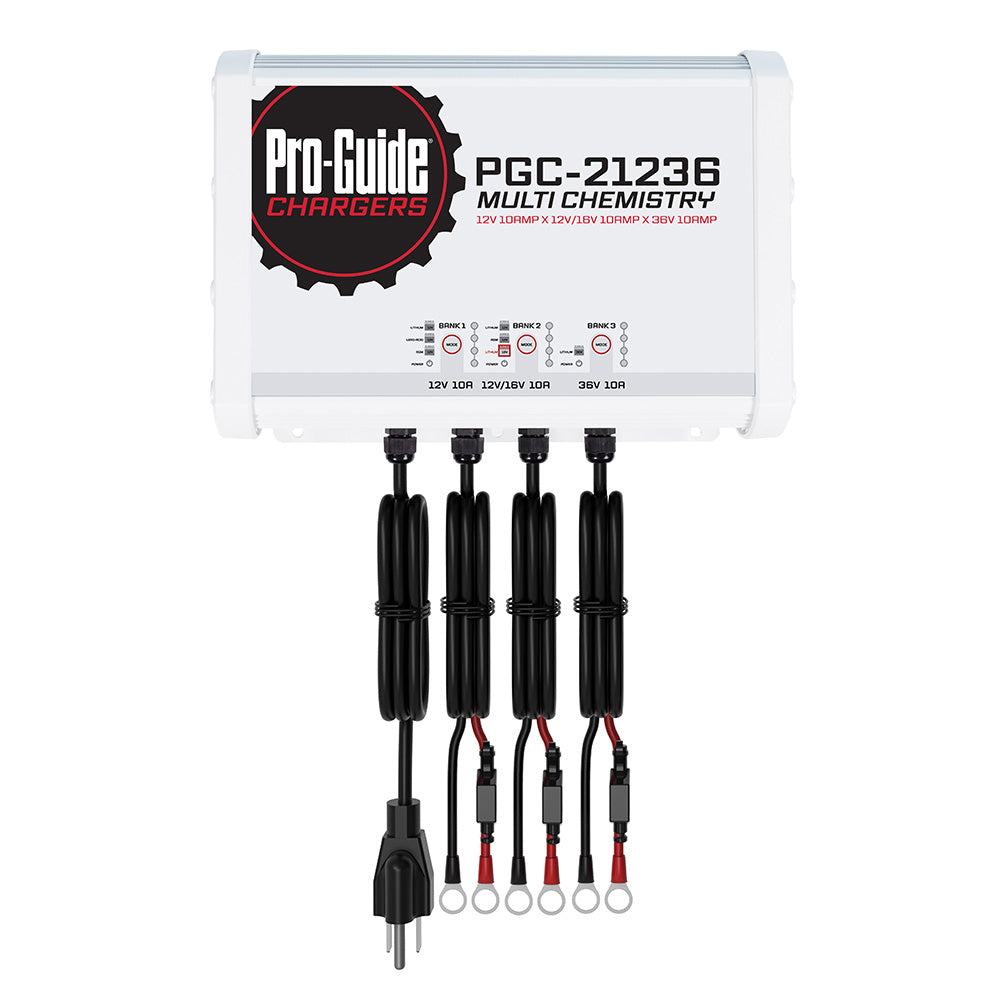 Pro-Guide 3 Bank On-Board Battery Charger - (1) 12V / (1) 12/16V / (1) 36V - 30-Amp - Professional Marine & Fishing Gear