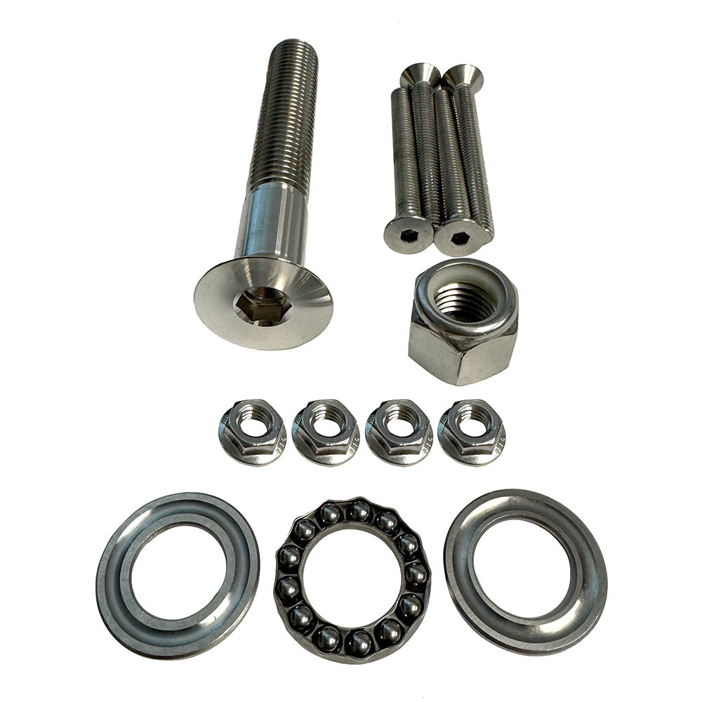 Sea Swivel Replacement Mount Hardware Kit w/5" Main Bolt, Nut, Bearing, 4-Bolt Package of Mounting Hardware - Professional Marine & Fishing Gear