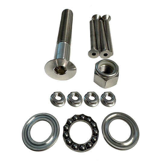 Sea Swivel Replacement Mount Hardware Kit w/5" Main Bolt, Nut, Bearing, 4-Bolt Package of Mounting Hardware - Professional Marine & Fishing Gear
