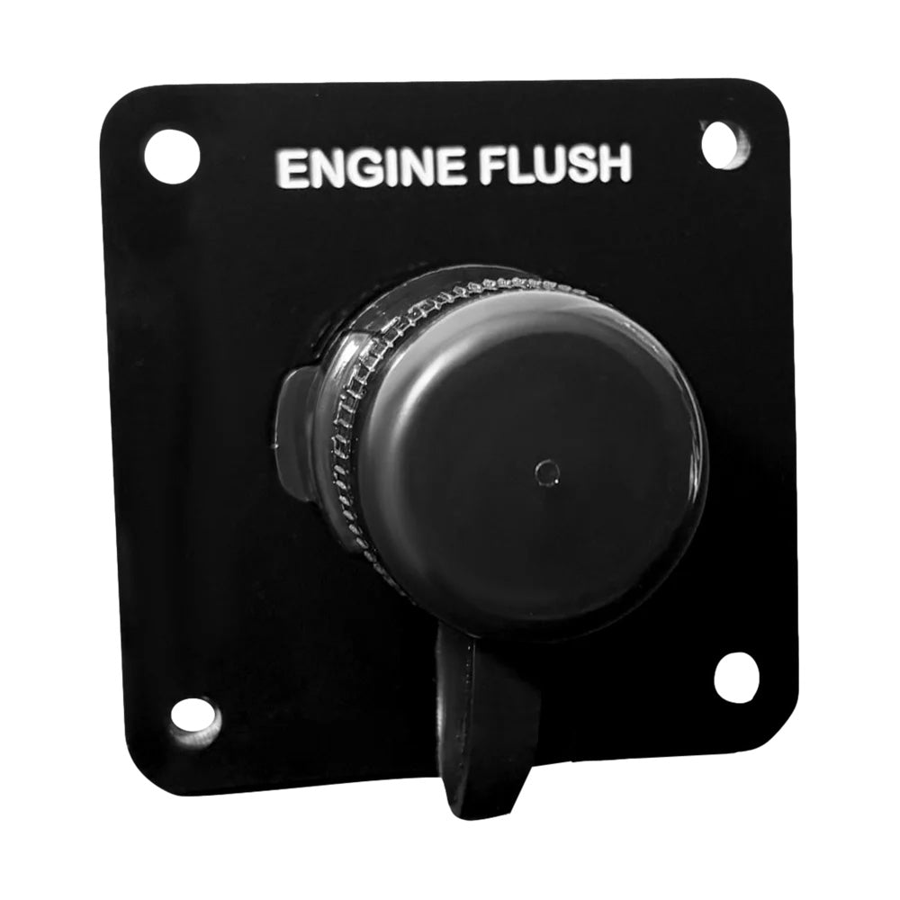 Flushmaster Vertical Single Outlet Flush Port Reroute - Black Acrylic - 1/2" Barb - Professional Marine & Fishing Gear