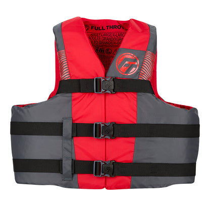 Full Throttle Adult Nylon Life Jacket - S/M - Black/Red - Professional Marine & Fishing Gear