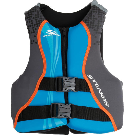 Stearns Youth Hydroprene Life Vest - Type III - Blue/Grey - 50-90lbs - Professional Marine & Fishing Gear
