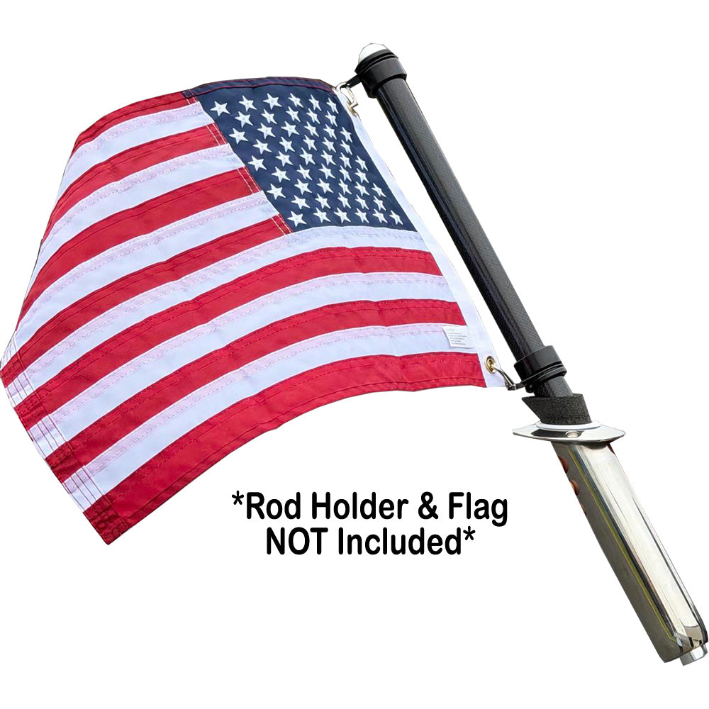 TACO Carbon Fiber Flag Pole w/J-Lock System - 26" - Professional Marine & Fishing Gear