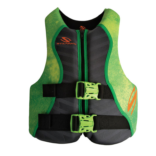 Stearns Youth Hydroprene Life Vest - Type III - Green - 50-90lbs - Professional Marine & Fishing Gear