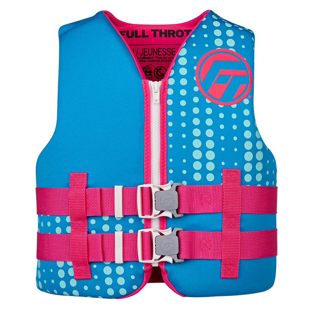Full Throttle Youth Rapid-Dry Life Jacket - Aqua - Professional Marine & Fishing Gear