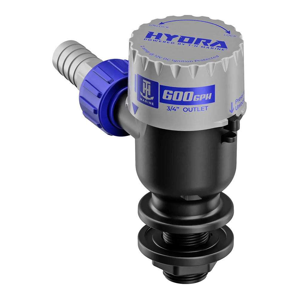 T-H Marine HYDRA Livewell Pump - 600 GPH - 12V - Short Nozzle - Professional Marine & Fishing Gear