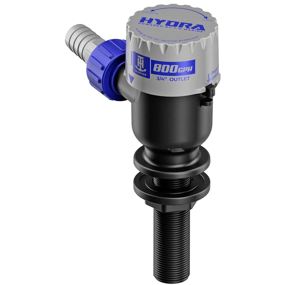 T-H Marine HYDRA Livewell Pump - 800 GPH - 12V - Long Nozzle - Professional Marine & Fishing Gear