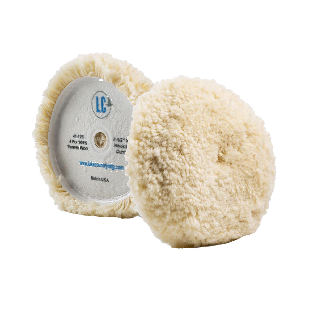 Lake Country Curved Edge 100% Unsteamed Twisted Wool Pag 7.5" x 1.5" - Professional Marine & Fishing Gear