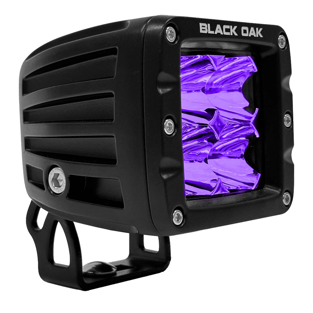 Black Oak 2" Ultraviolet LED Pod Light - Flood Optics - Pro Series 3.0 - 12W - Professional Marine & Fishing Gear