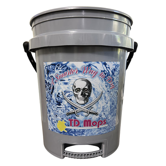 TD Mop TD Grip Bucket - Gray - 5 Gallon - Professional Marine & Fishing Gear