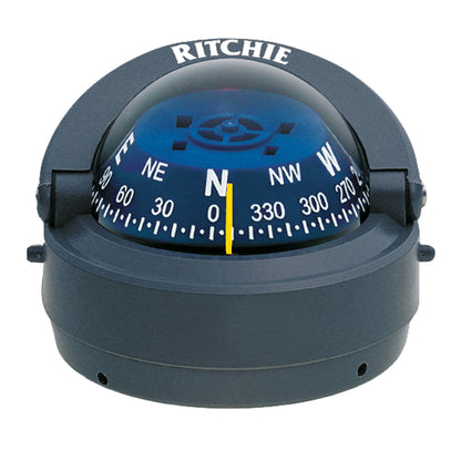 High-quality Ritchie S-53G Explorer Compass - Surface Mount - Gray for marine and fishing use.
