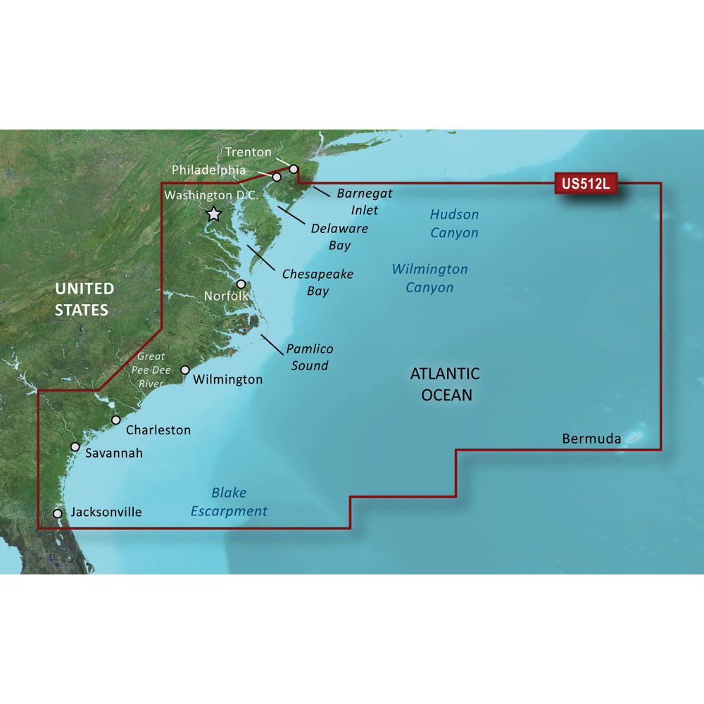 Garmin BlueChart g3 Vision HD - VUS512L - Mid-Atlantic - microSD/SD - Professional Marine & Fishing Gear