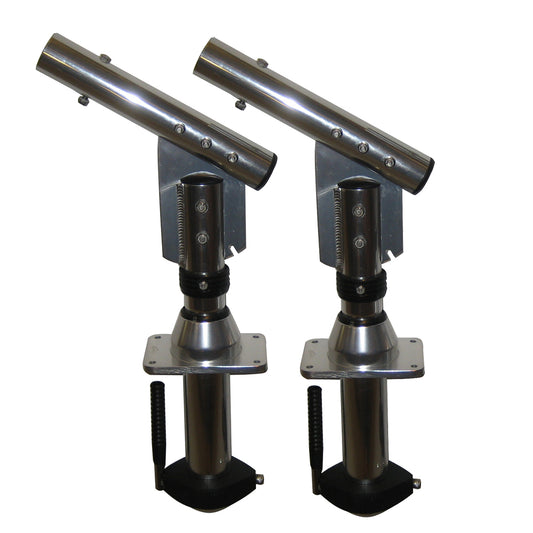 Lee's Sidewinder Bolt-In Outrigger Mounts, Lay-Down Version - Silver(Pair) - Professional Marine & Fishing Gear