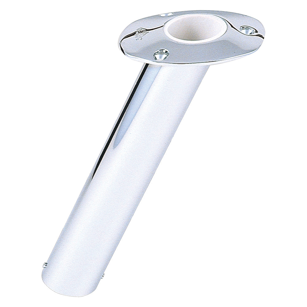 Lee's 30 Degree Stainless Steel Flush Mount Rod Holder - 2" O.D. - Professional Marine & Fishing Gear