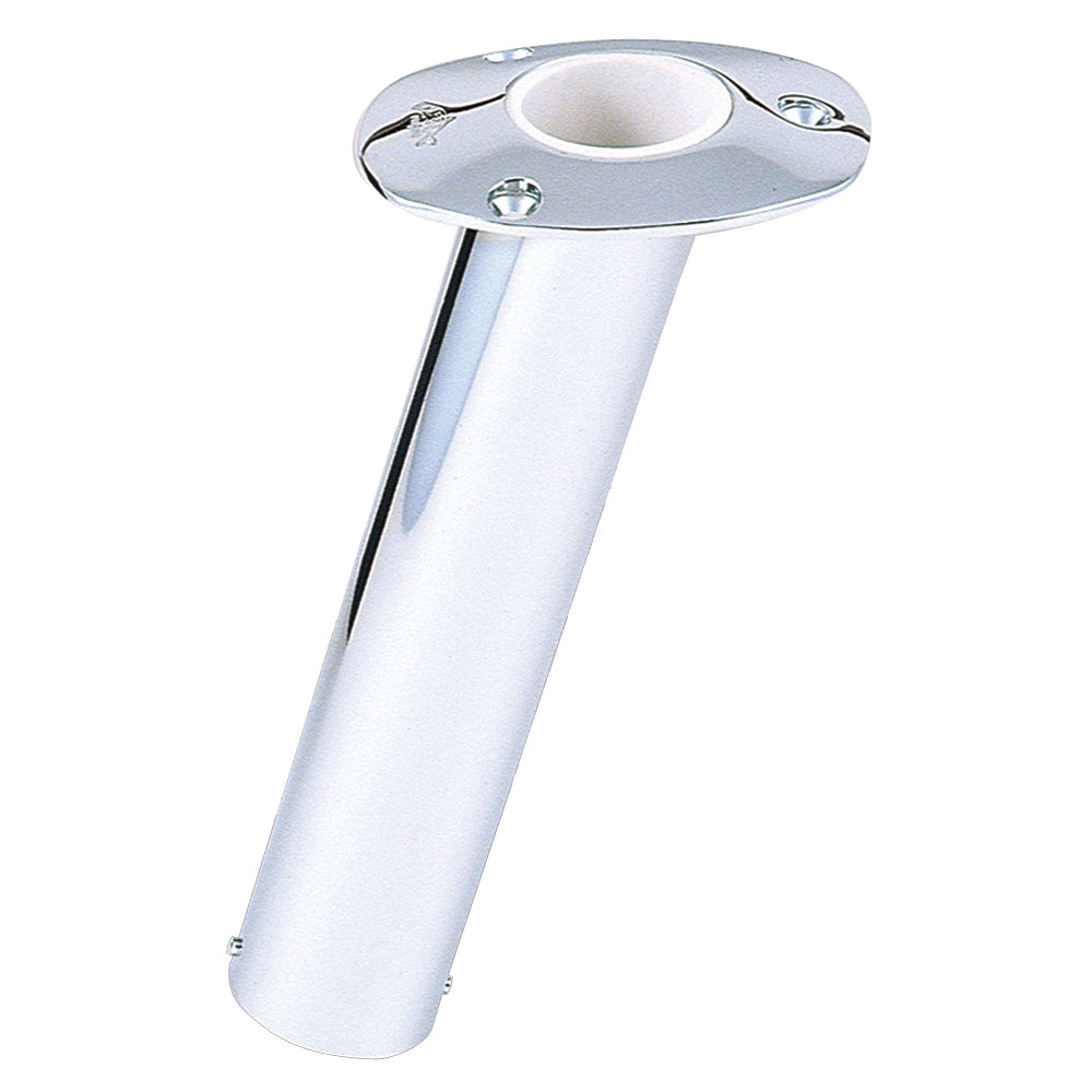 Lee's 15 Degree Stainless Steel Flush Mount Rod Holder - 2.25" O.D. - Professional Marine & Fishing Gear