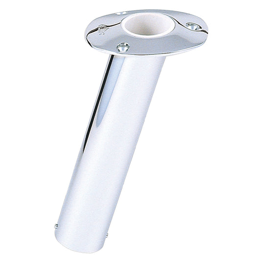 Lee's 15 Degree Stainless Steel Flush Mount Rod Holder - 2.25" O.D. - Professional Marine & Fishing Gear