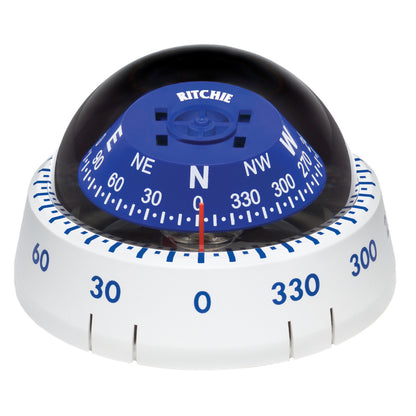 Ritchie XP-99W Kayaker Compass - Surface Mount - White - Professional Marine & Fishing Gear