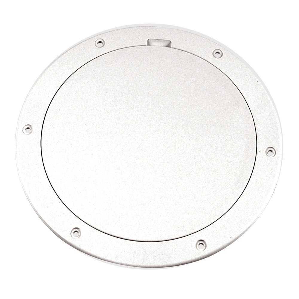 Beckson 6" Smooth Center Pry-Out Deck Plate - White - Professional Marine & Fishing Gear